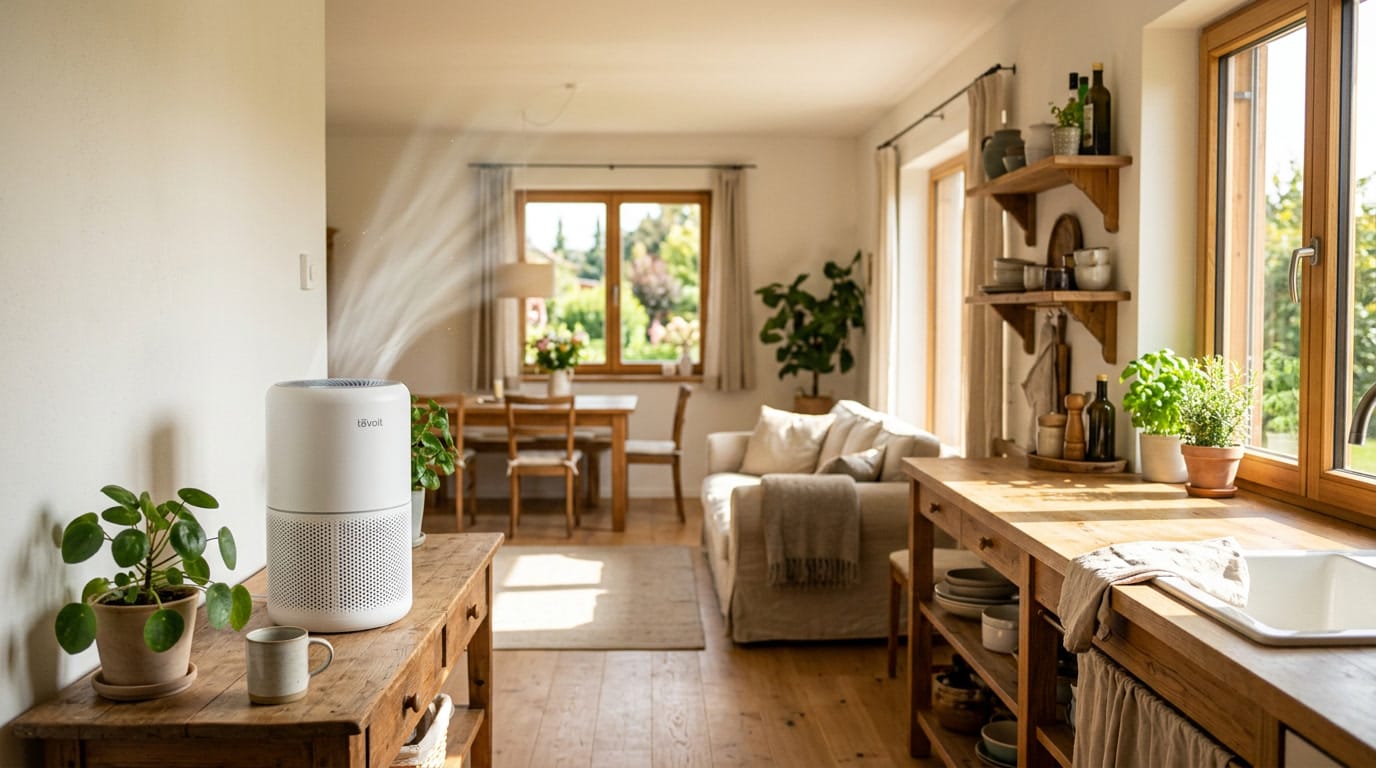 Luftreiniger Test 2026 – Luftreiniger im hellen Raum frische Luft