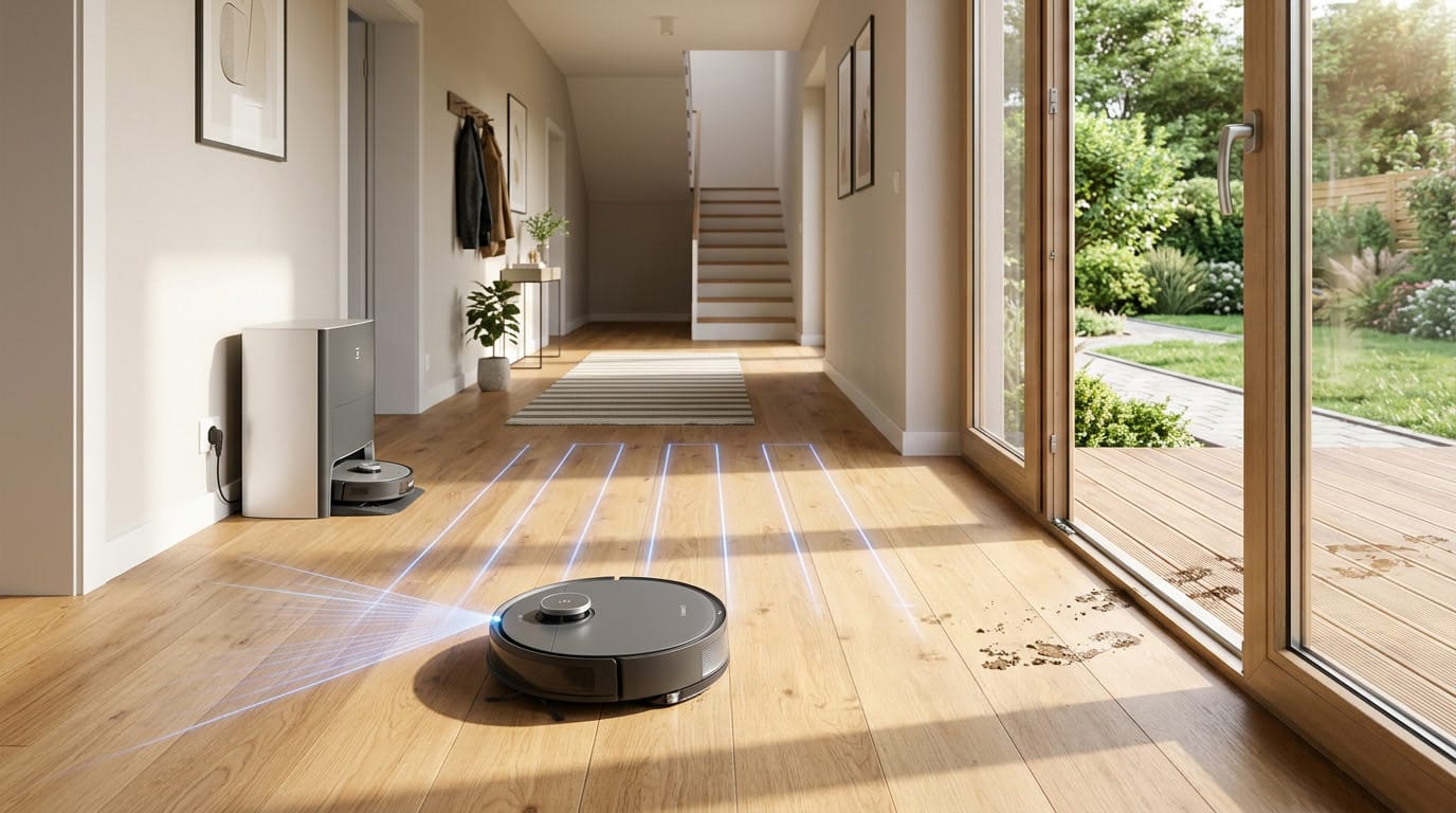Saugroboter 2026 – Moderner Saugroboter in hellem Flur