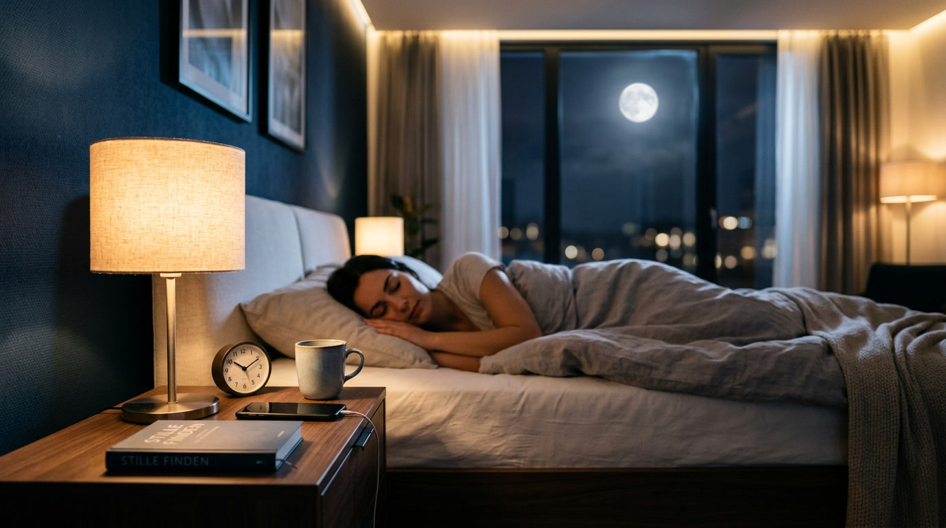 Smarte Heizungsthermostate Test – Modernes Schlafzimmer mit Nachtlampe