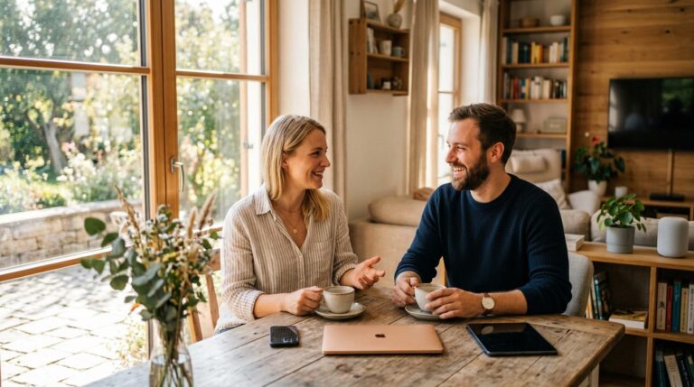 Smarte Türklingel Test 2026 – Paar im Smart Home Ferienhaus